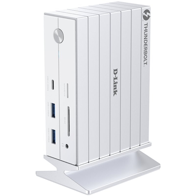 DLINK Docking Thunderbolt 4 D-Link DUF-E01 E 5xUSB 2xUSB Tipo-C 2xThunderblot 1xDisplayPort 1xHDMI 4K 1xRJ45 1xJack 3.5 1xLector de Tarjetas Blanco