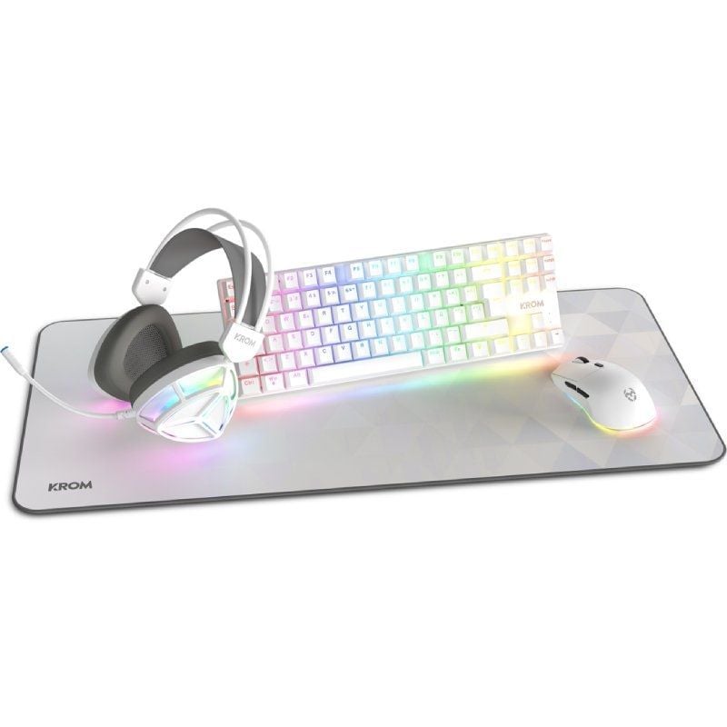 KROM Klass Teclado RGB + Ratón Óptico RGB + Alfombrilla + Auriculares RGB