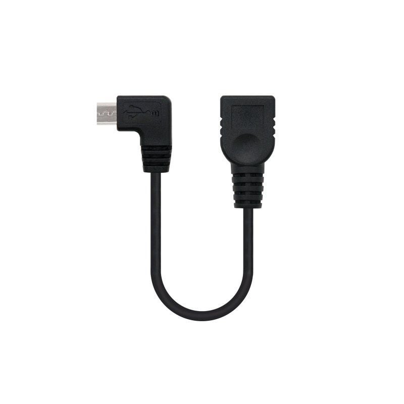 NANO CABLE Cable USB 2.0 Nanocable 10.01.3600 MicroUSB Macho - USB Hembra 15cm Negro
