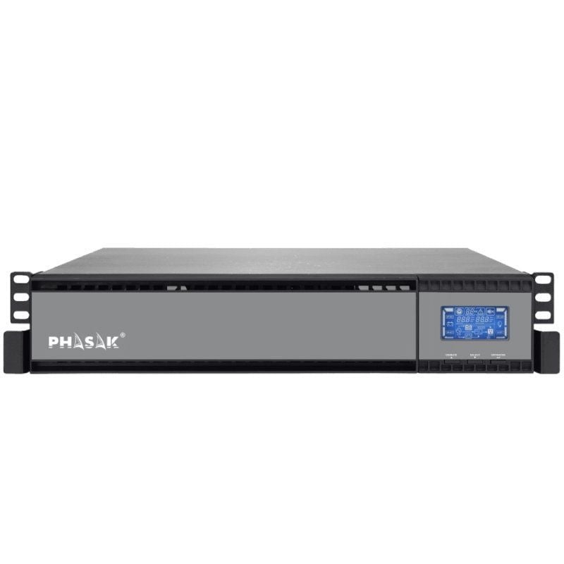 PHASAK Rack 19 1000 VA Online LCD 1000VA-900W 2 Salidas Formato Rack