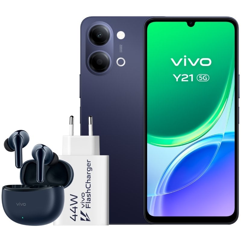 VIVO Y21 4GB 256GB 6.74 5G Negro Incluye Cargador + Auriculares